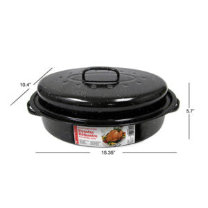 Oval Enamel Roaster with Cover