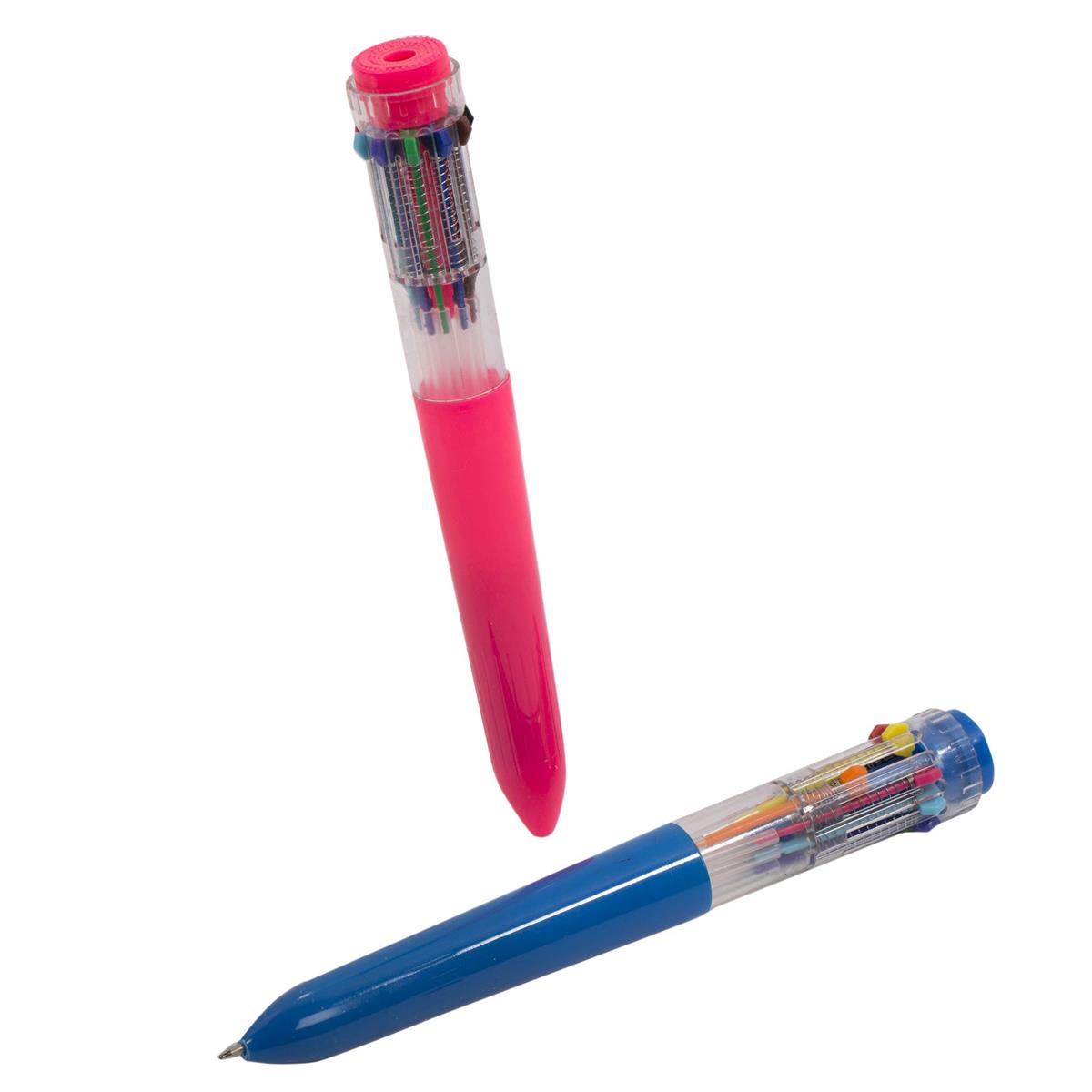 O.WKs. 10-Colour Ball Pen, 4 Colours, b/c