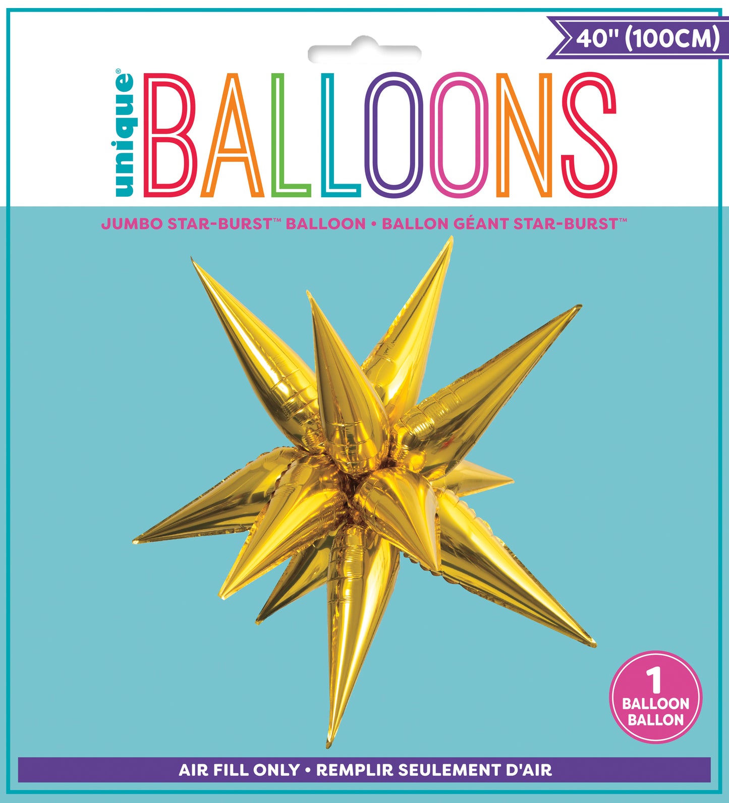 Foil Balloon - Gold - 12 Point 3D Star - Jumbo