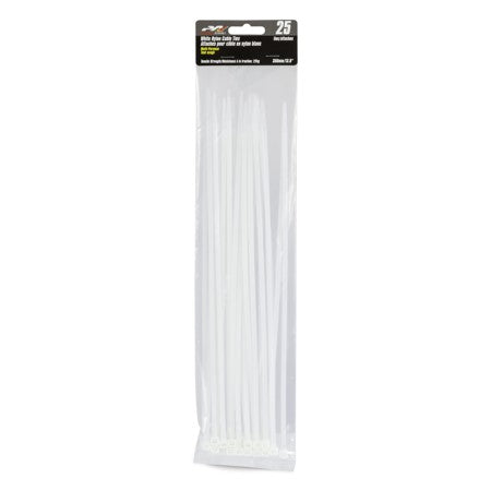 PRECISION ACOUSTICS WHITE CABLE TIES 350MM 25/PK