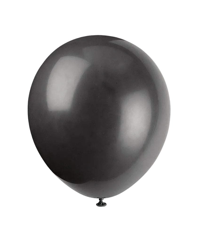 Latex Balloons 12": Jet Black, 10/PK