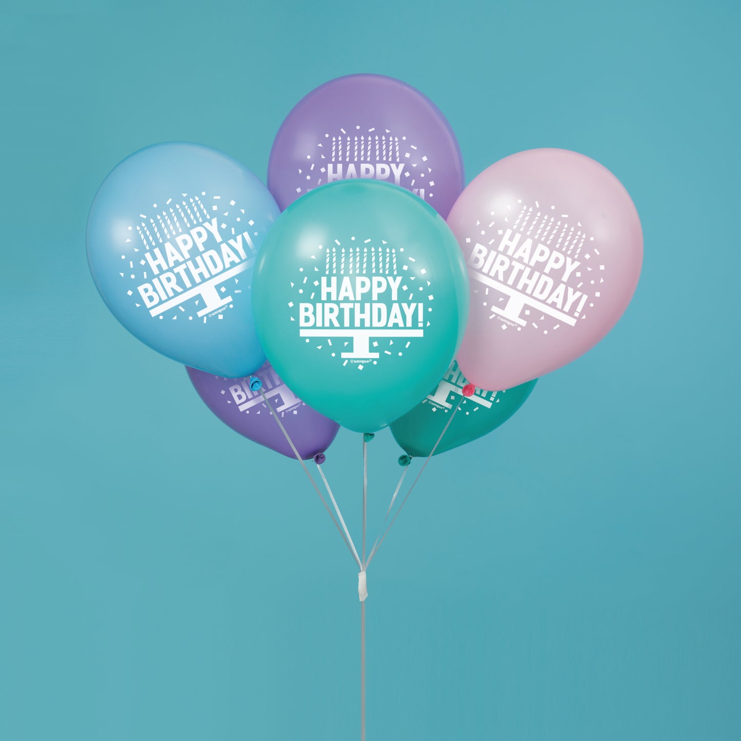 Latex Balloon 12": Pastel Birthday Cake , 8/PK