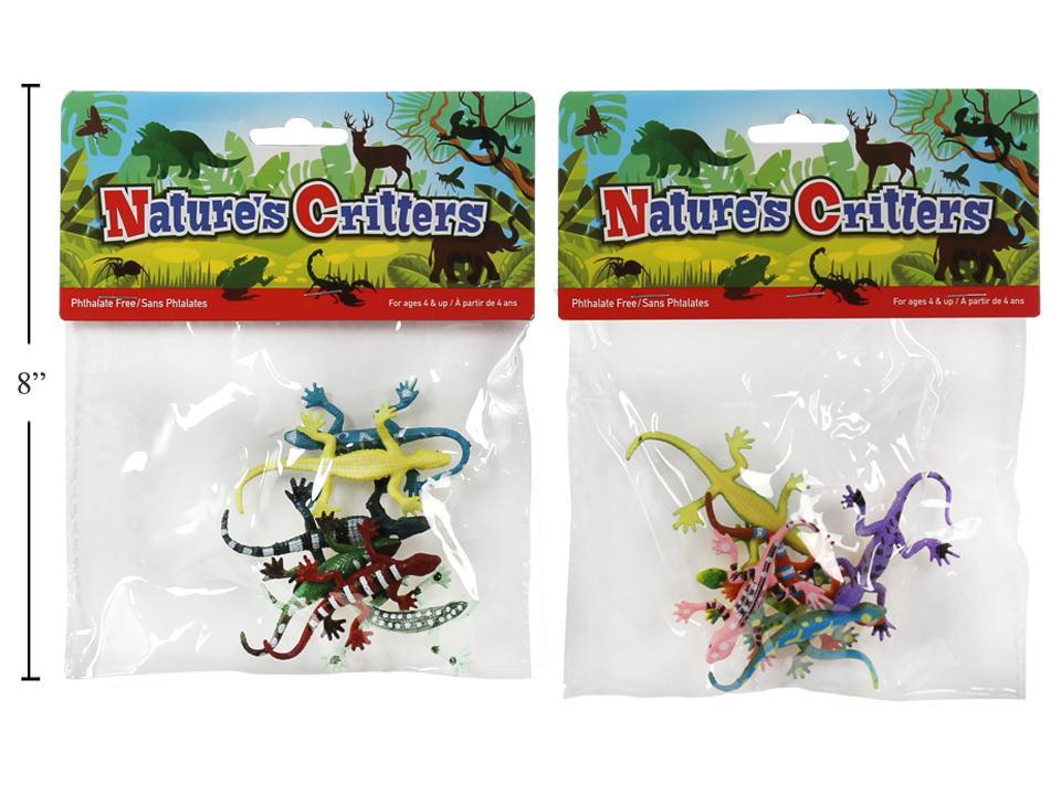 Nature's Critters,6-pc,Small lizard PVC bag, 2/s,  header card