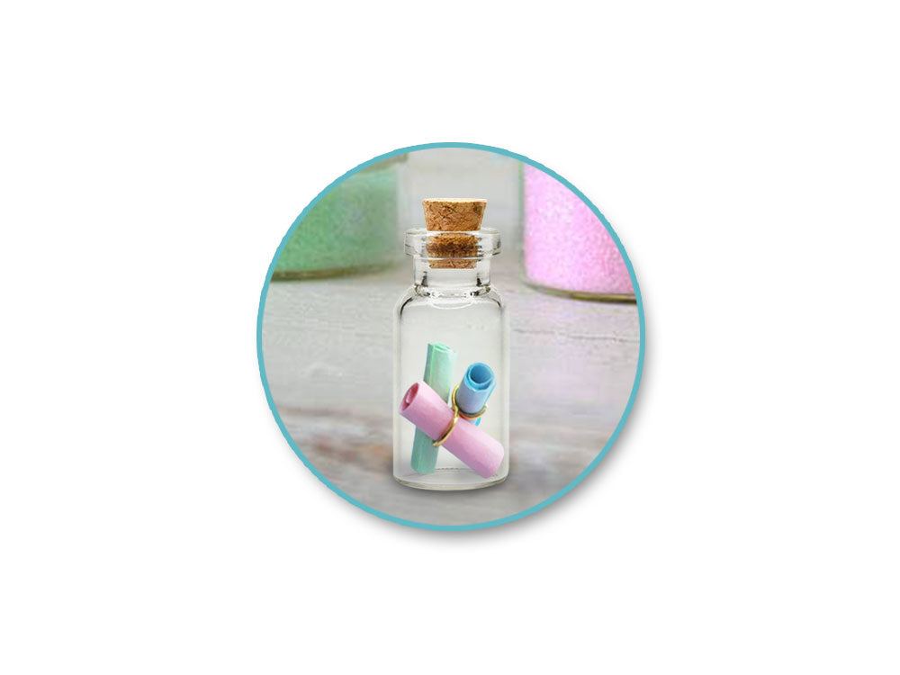 Glass Bottles: Mini Containers w/Cork Lid x8 2ml