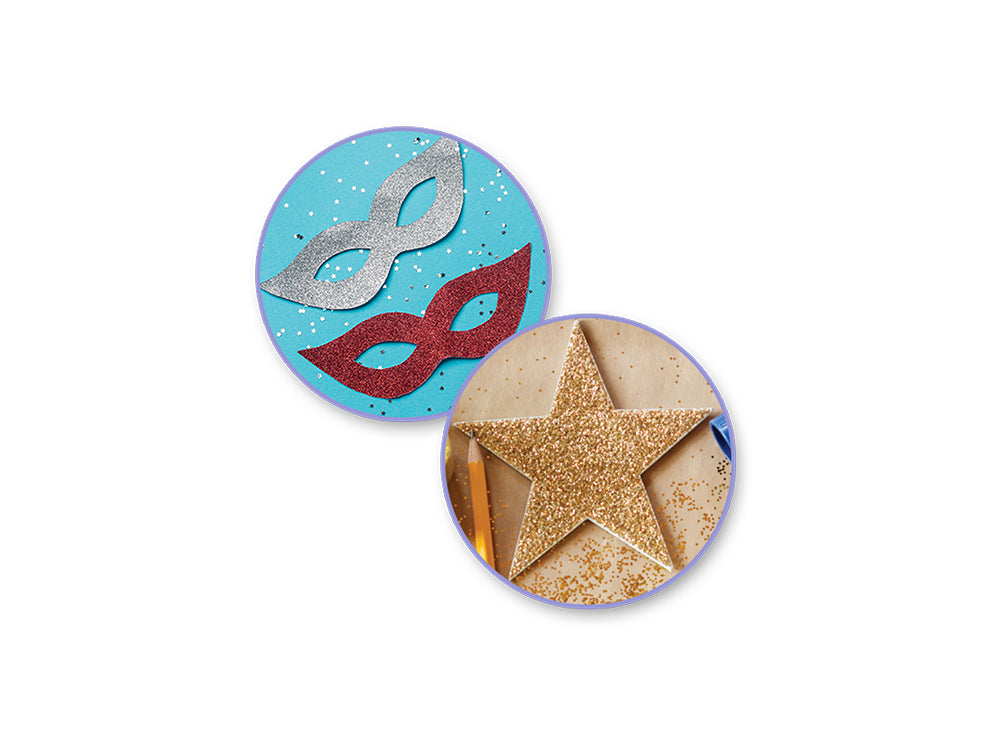 Craft Medley: 50.4g Glitter/Confetti Vials Asst w/Cork Lid (6x8.4g) A) Regal