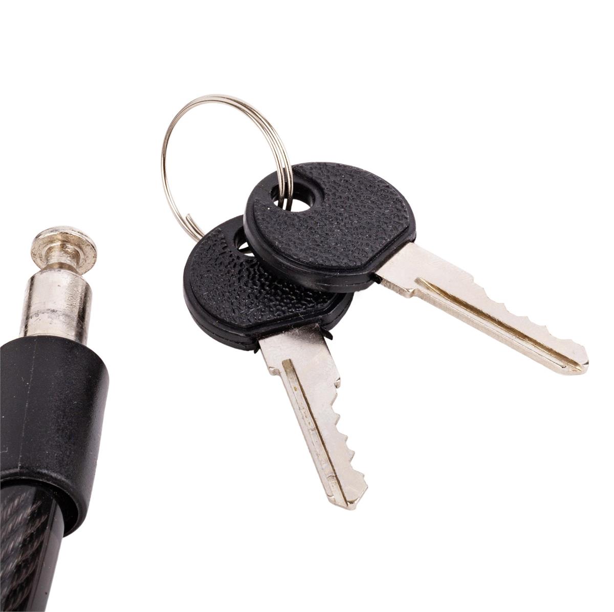 CYCLEPRO Spiral Lock w/ 2 keys, black, 85cm/ 2.8' length