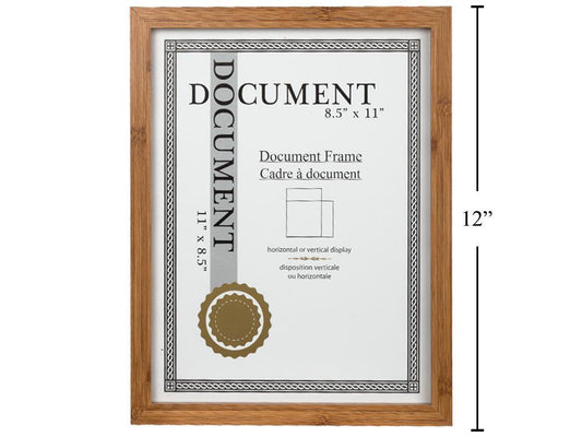 Document Frame, 8.5x11", Woodgrain MDF, Glass Cover shrink ( LD S5 )