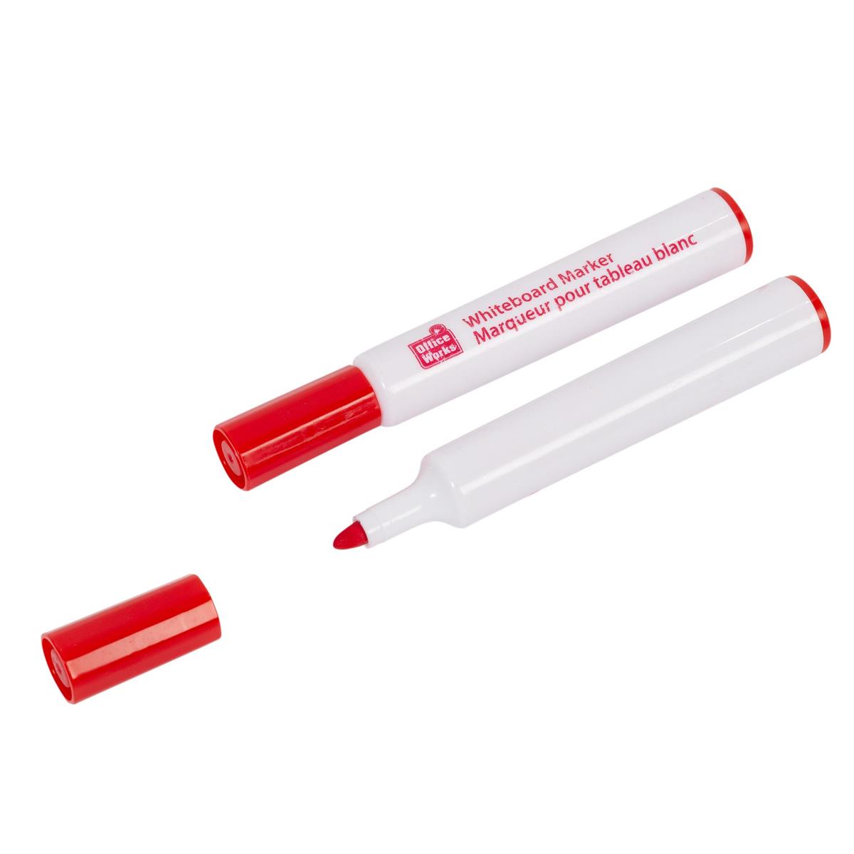 O.WKs. 8-pc. White Board Marker, 3C, Red/Blue/Bk,