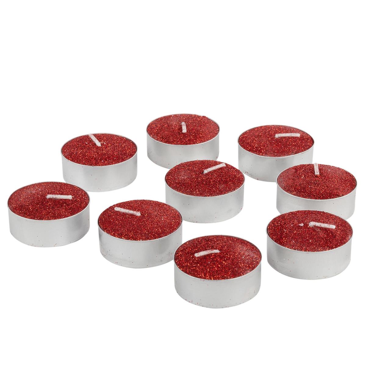 Enlighten 9pk Shimmer Red Tealight Candles, pvc box