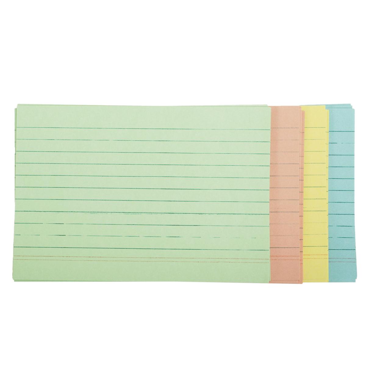 O.WKs. 4x6" 100-Pc Ruled Index Card Assorted Clrs, shrink wrap