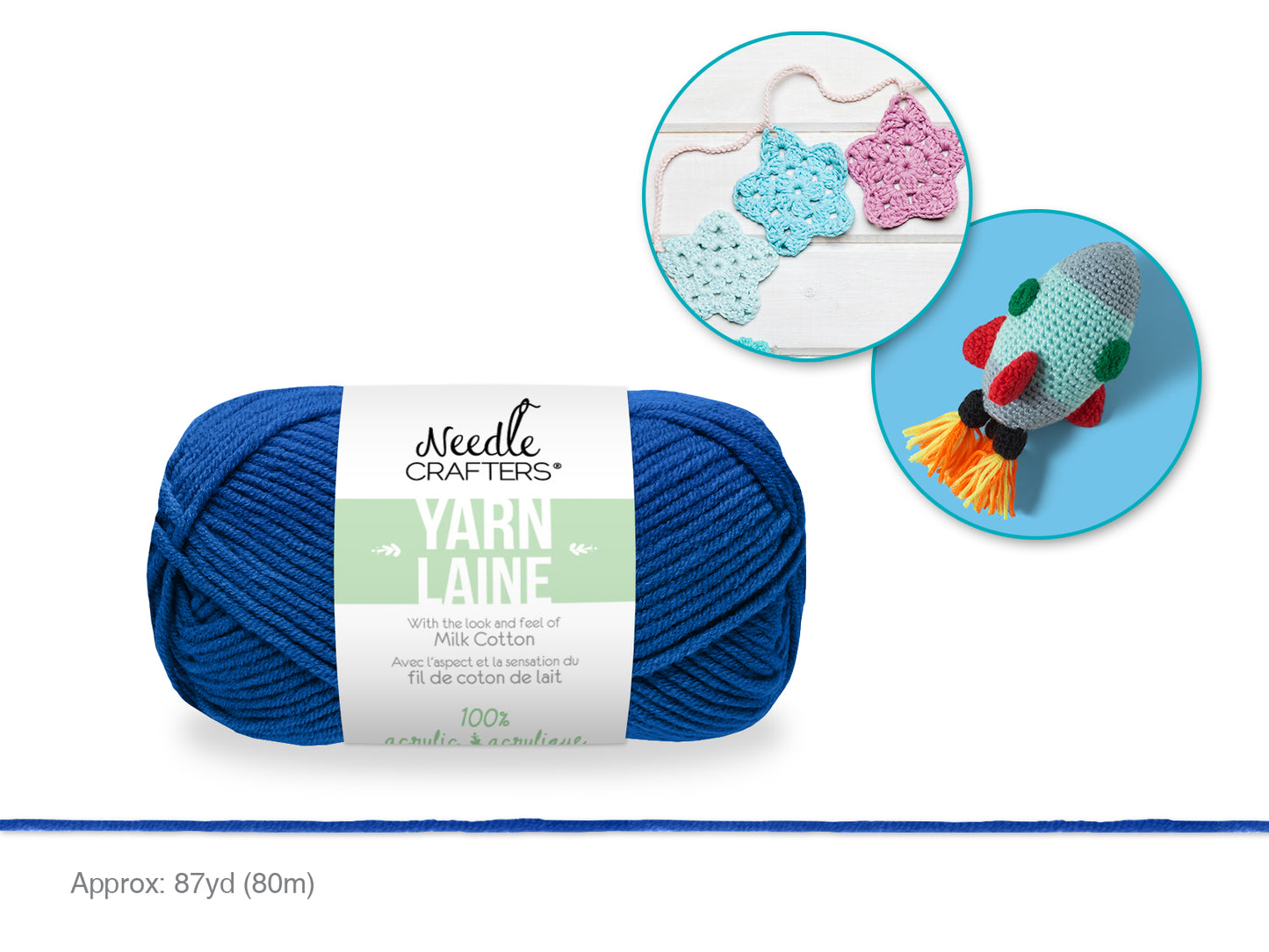 Needlecrafters: 50g Acrylic Milk Cotton Yarn N) Dark Blue