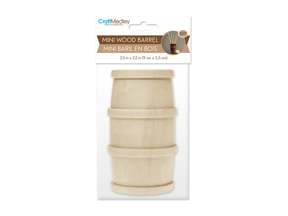 Craftwood: 3.5"x2.2" Mini Barrel 1pc Natural Routered Bands x4