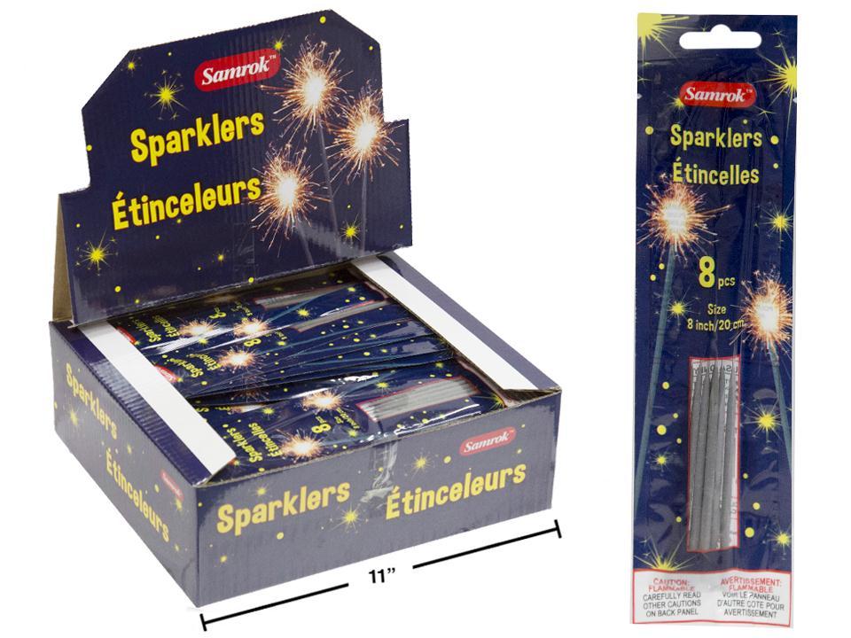 8-pc,   8" Sparkler, printed bag