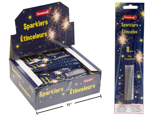 8-pc,   8" Sparkler, printed bag