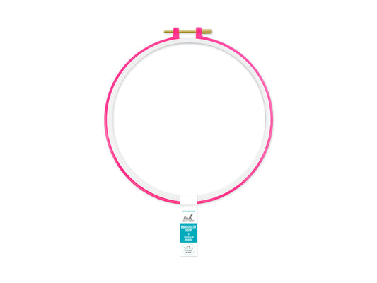 Needlecrafters: 9.5" Plastic Embroidery Hoop w/Brass Clamp