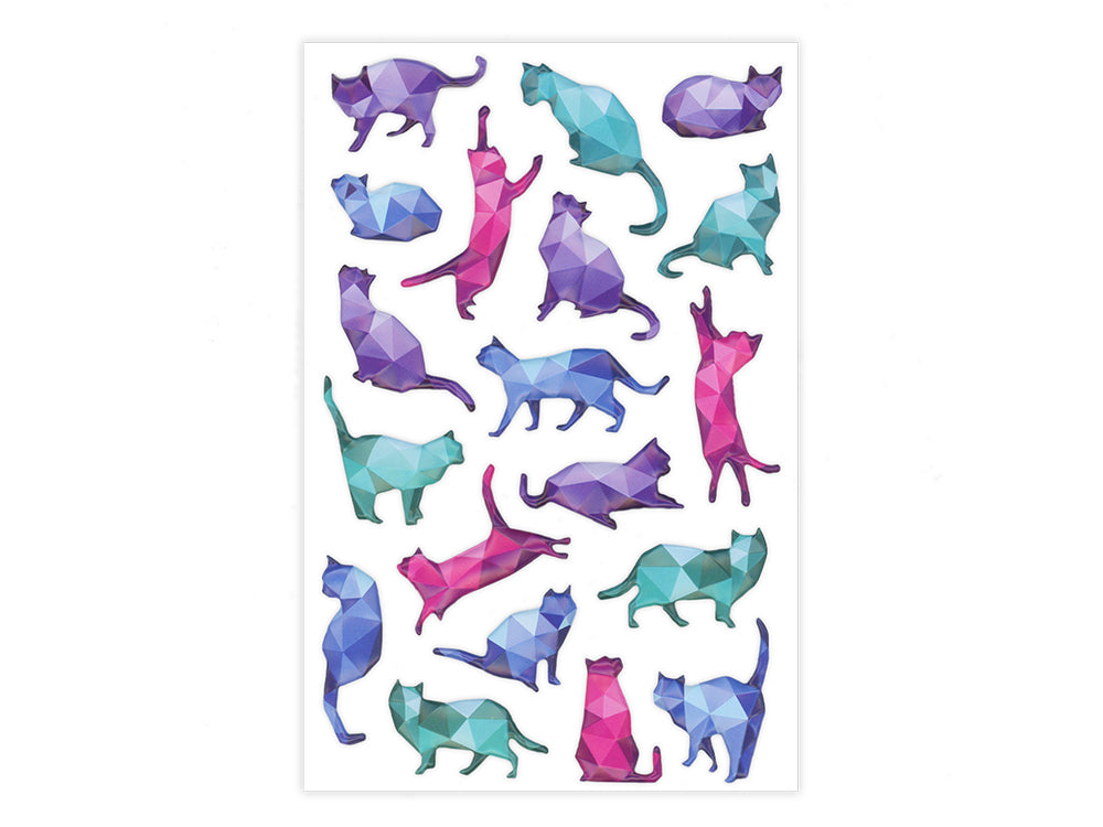 Paper Craft Sticker: 5.7"x9.8" 3D Origami Effects PVC F) Feline Fancy