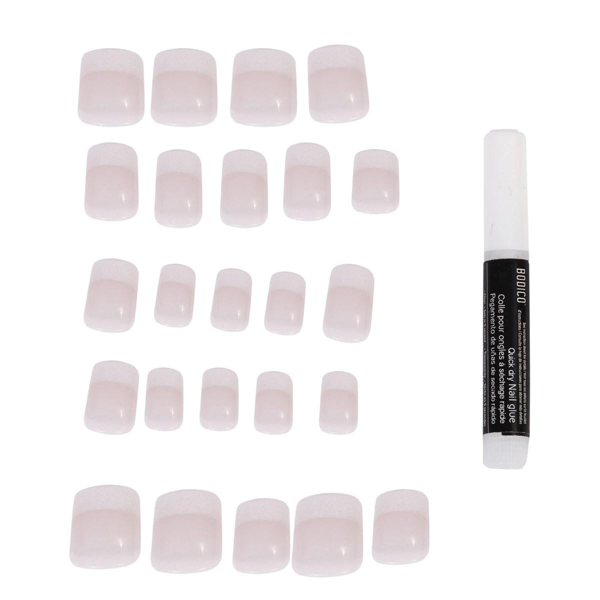 Bodico Natural French Nails w 2g of glue, 3asst(HZ)
