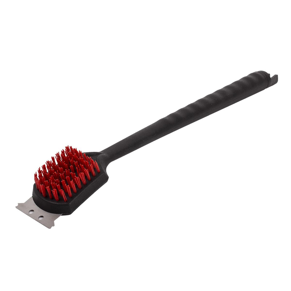 BBQ Nylon Grill Brush w/Scraper, 19", cht