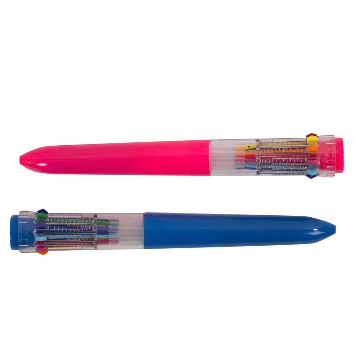 O.WKs. 10-Colour Ball Pen, 4 Colours, b/c