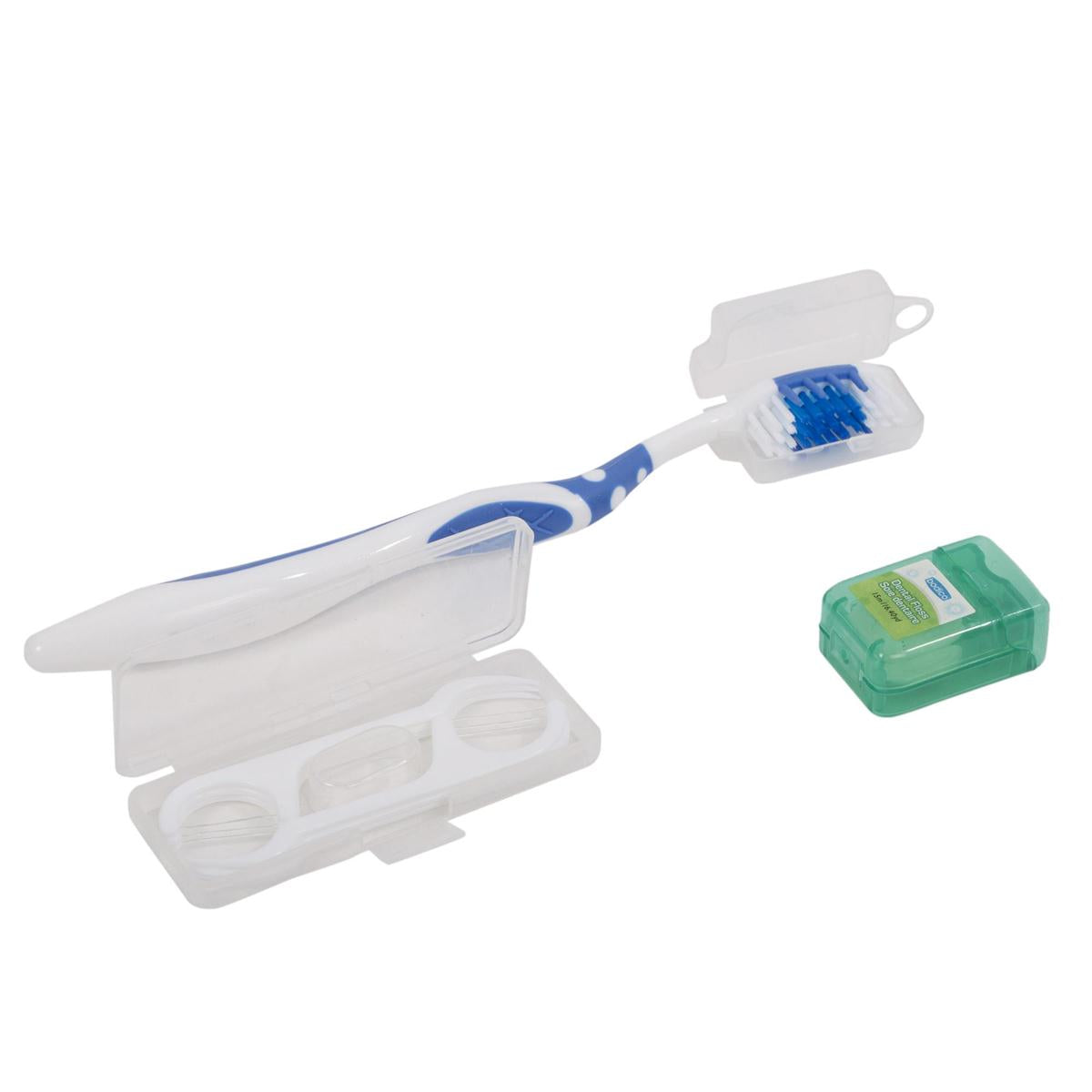 Bodico 10-pc Dental Care Kit, 2col: blue/red, b/c