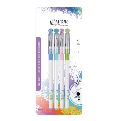 GEL INK PEN-4PK-BLACK INK 4PK SET (FINE POINT)-BLA