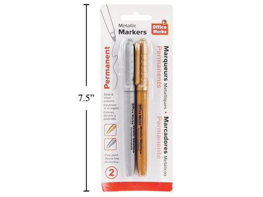 O.WKs. 2-Pc Metallic Markers, b/c