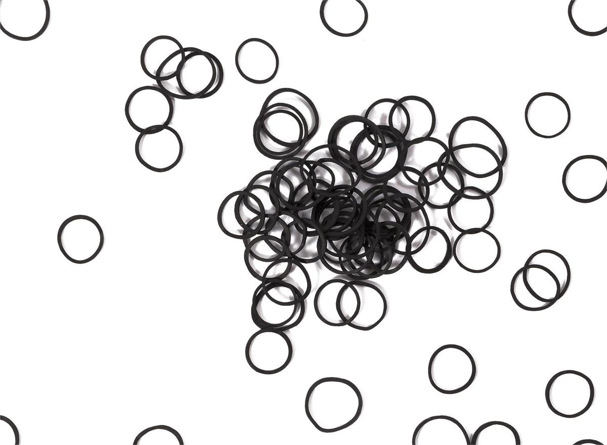 Stylin,500-PC Rubberband Ponyholder black, h/c