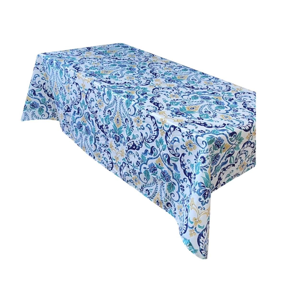 Luciano 52"x70" Assorted Flowers Printed PEVA Tablecloth,sleeve card