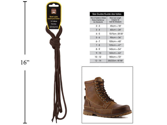 Gino's 72" Boot Laces, Brown, H/C