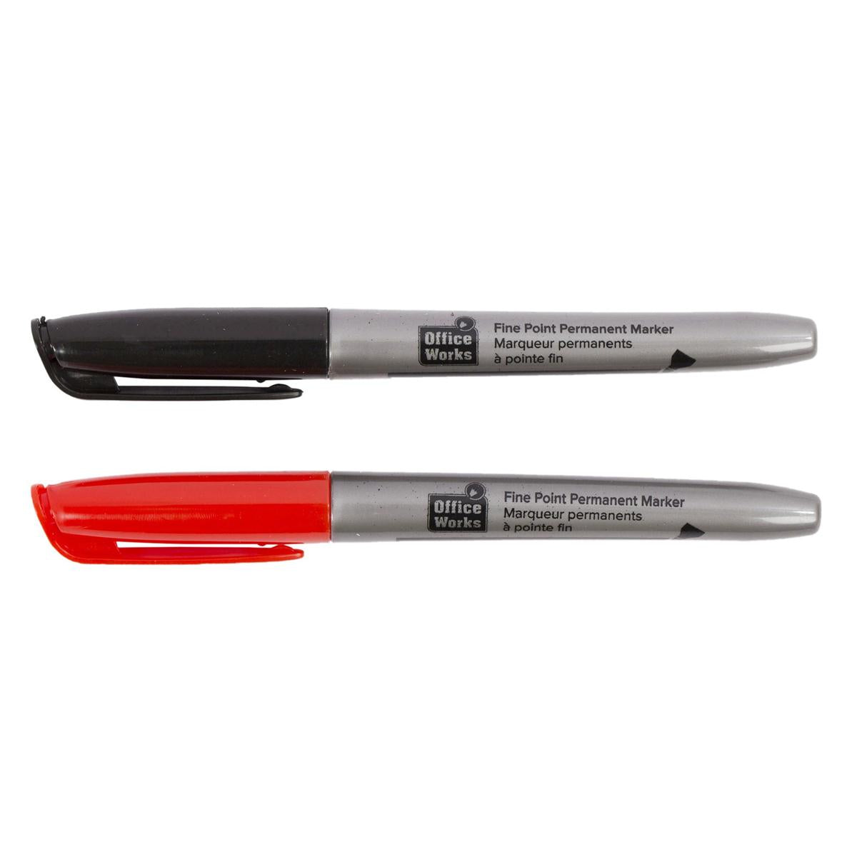 O.WKs. 2-Pk Fine Point Permanent RD&BLK / BLU/BLK