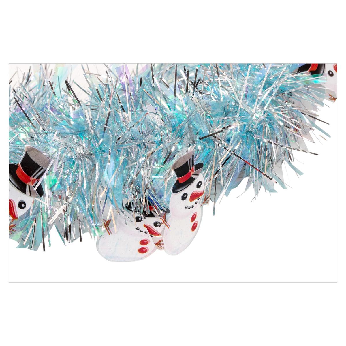 Deco N. 9ft.x6ply Tinsel Garland w/ Snowman, 3/c, header