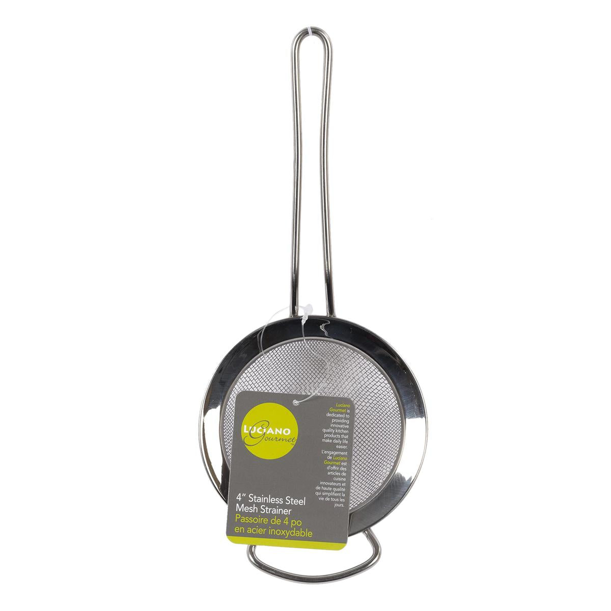 L.Gourmet 4" S/S Mesh Strainer Strainer w/ Rect.Support (CP)