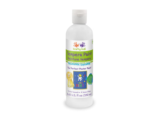 Krafty Kids Paint: 250ml Tempera (8.45oz) H) White