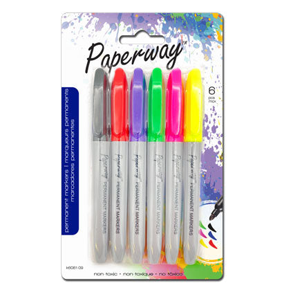 PERMANENT MARKERS - 6, ASST.
