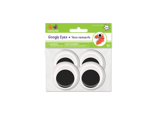 Paste-On Googly Eyes: 50mm Asst x4 Black Standard