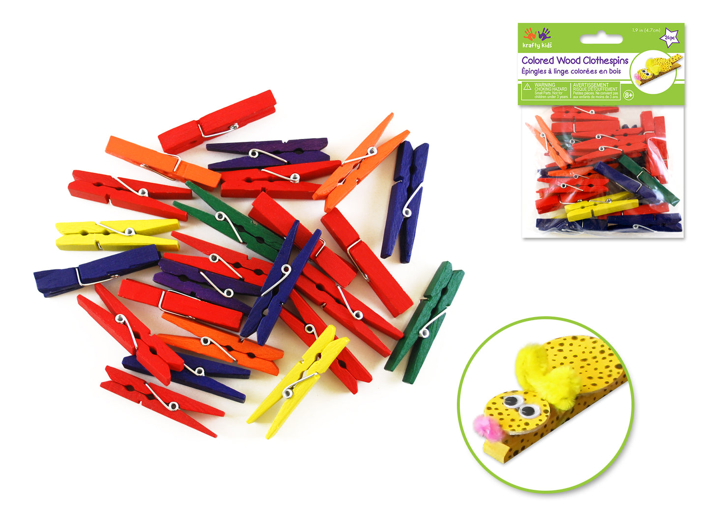 Craftwood: 1 7/8" Clothespins Colored 24/pk