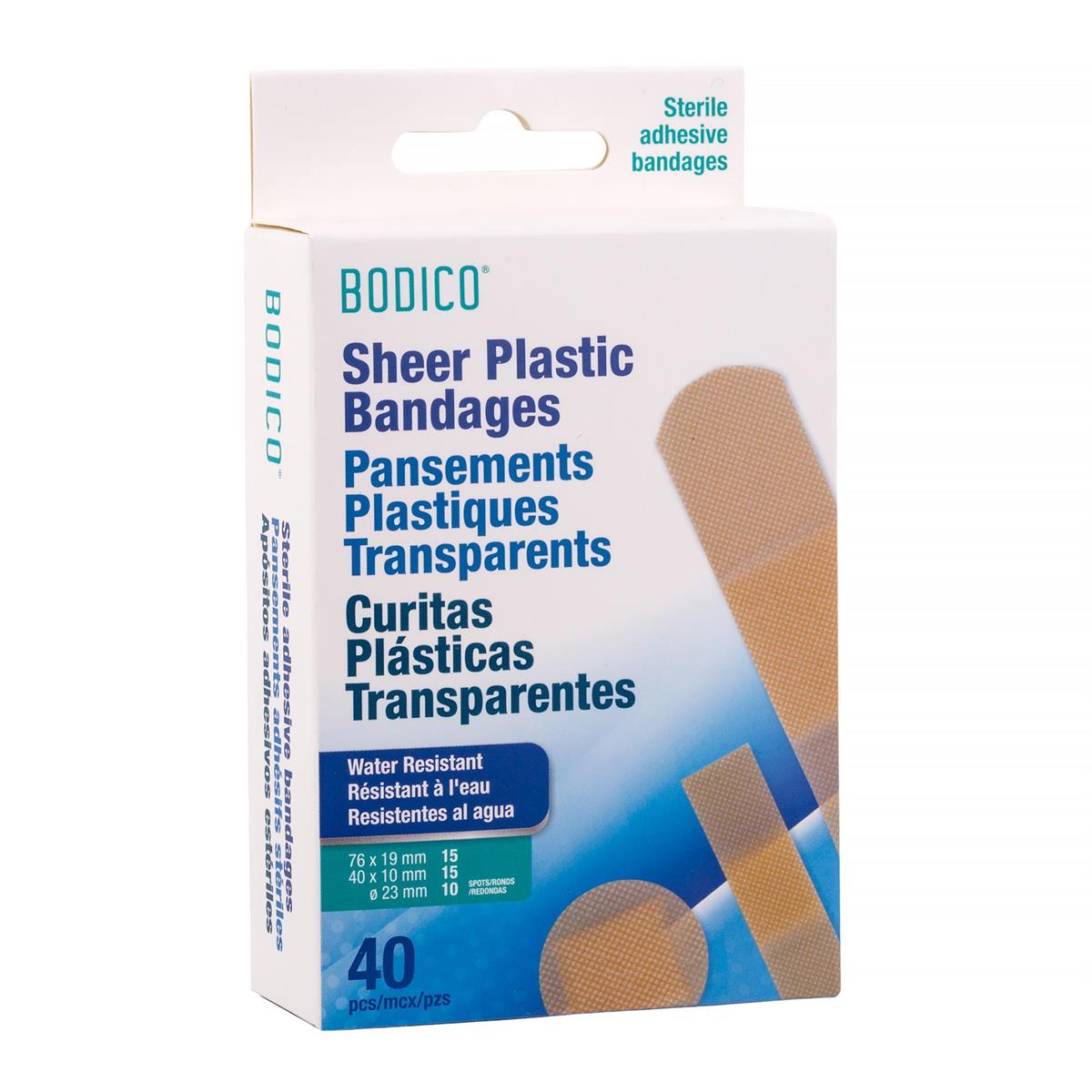 Bodico, 40-pc Sheer Waterproof Bandages, col box