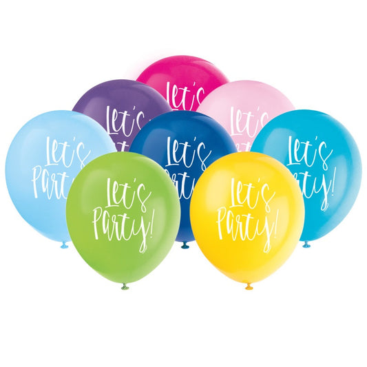 Let's Party 12" Latex Balloons  8ct