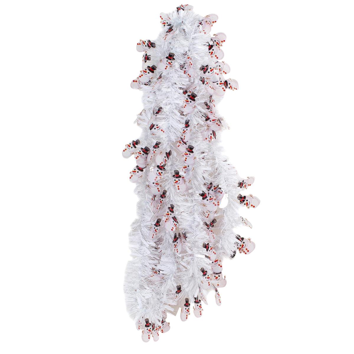 Deco N. 9ft.x6ply Tinsel Garland w/ Snowman, 3/c, header