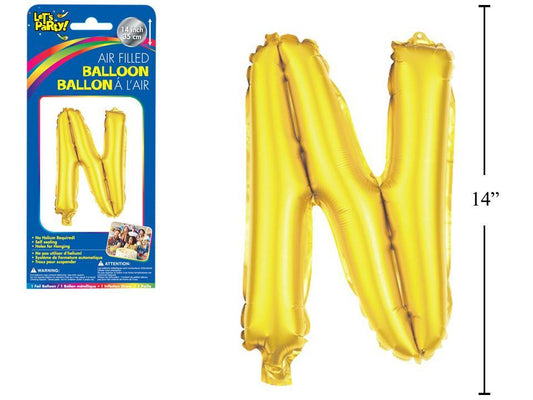 Let's Party "N" Gold Air Filled Balloon,14"