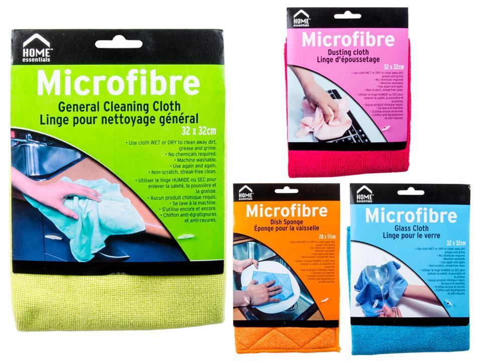 H.E.  Microfibre Cleaning Cloth, 4 styles, hanging card