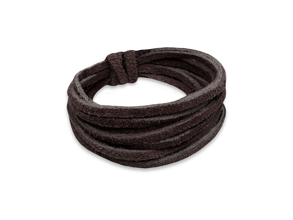 Jewelry/Craft Cord: 100% Suede 3mm Flat x2m A) Dark Brown