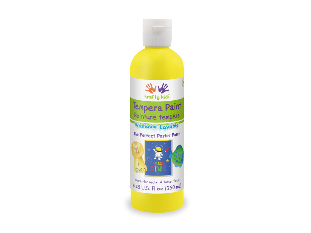 Krafty Kids Paint: 250ml Tempera (8.45oz) I) Yellow