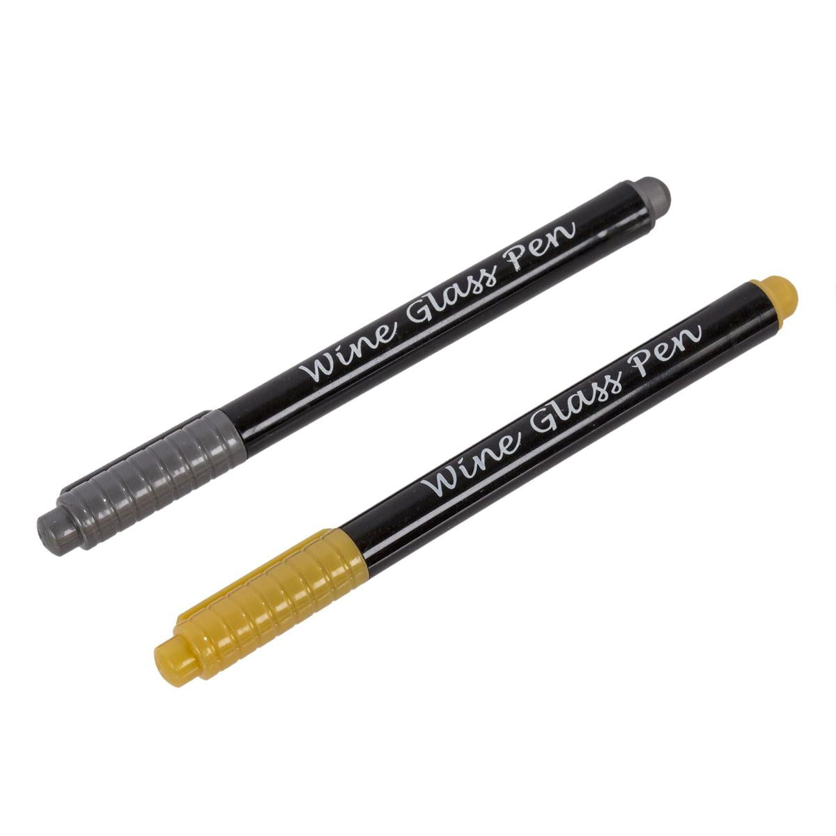 L.Gourmet 2-pc Wine Glass Pen, (gold & silver), b/c