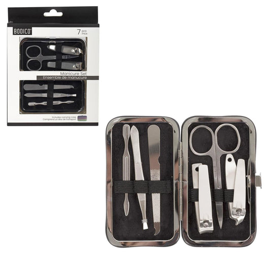 Bodico, 7-pc Glitter Manicure Set w Snap Case, glitter, w/box