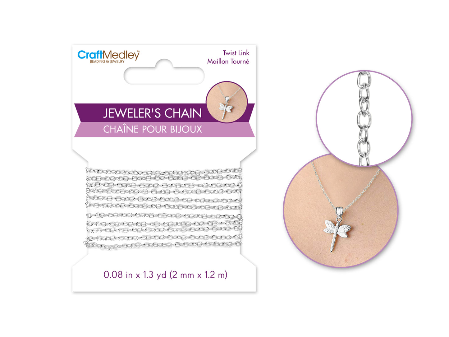Jewelry Findings: 2mm x 1.2m Jeweler's Chain A) Silver