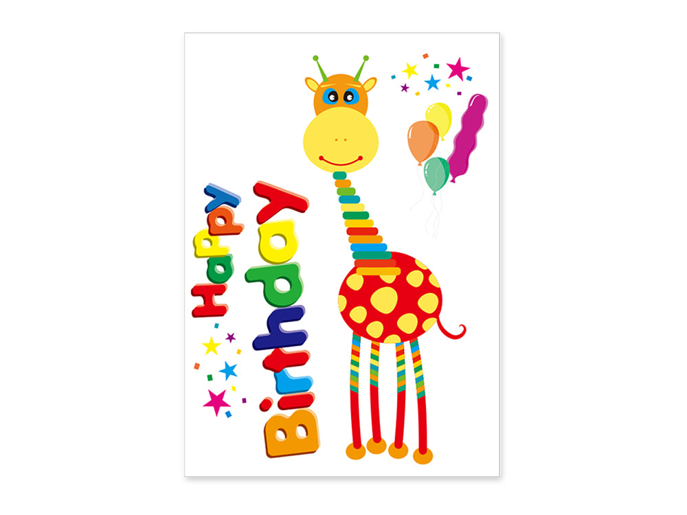 Craft Decor: 11.8"x15.75" Wall Art Clear D) Birthday Giraffe