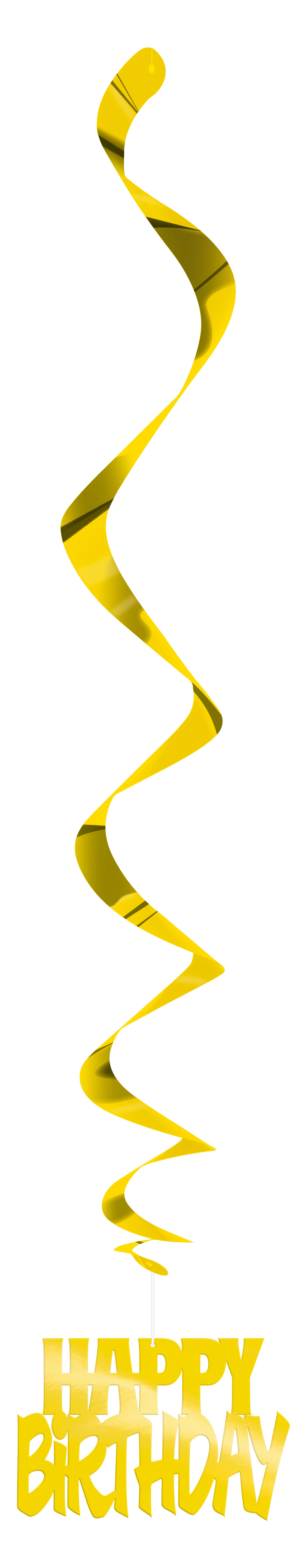 Happy Birthday Gold Foil Hanging Swirl Decorations – 32" Party Decor, 3 Ct