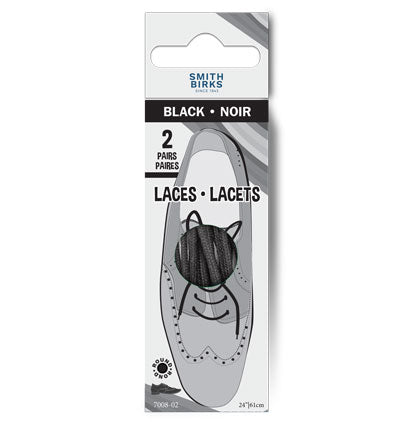24" LACES - ROUND (2PR) BLACK