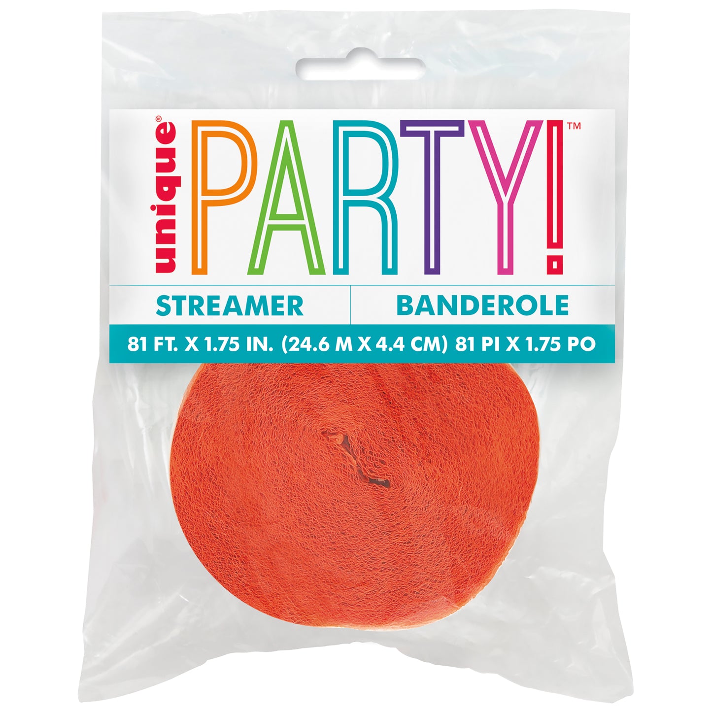 Orange Crepe Streamer – 81 ft Party Decoration Streamer